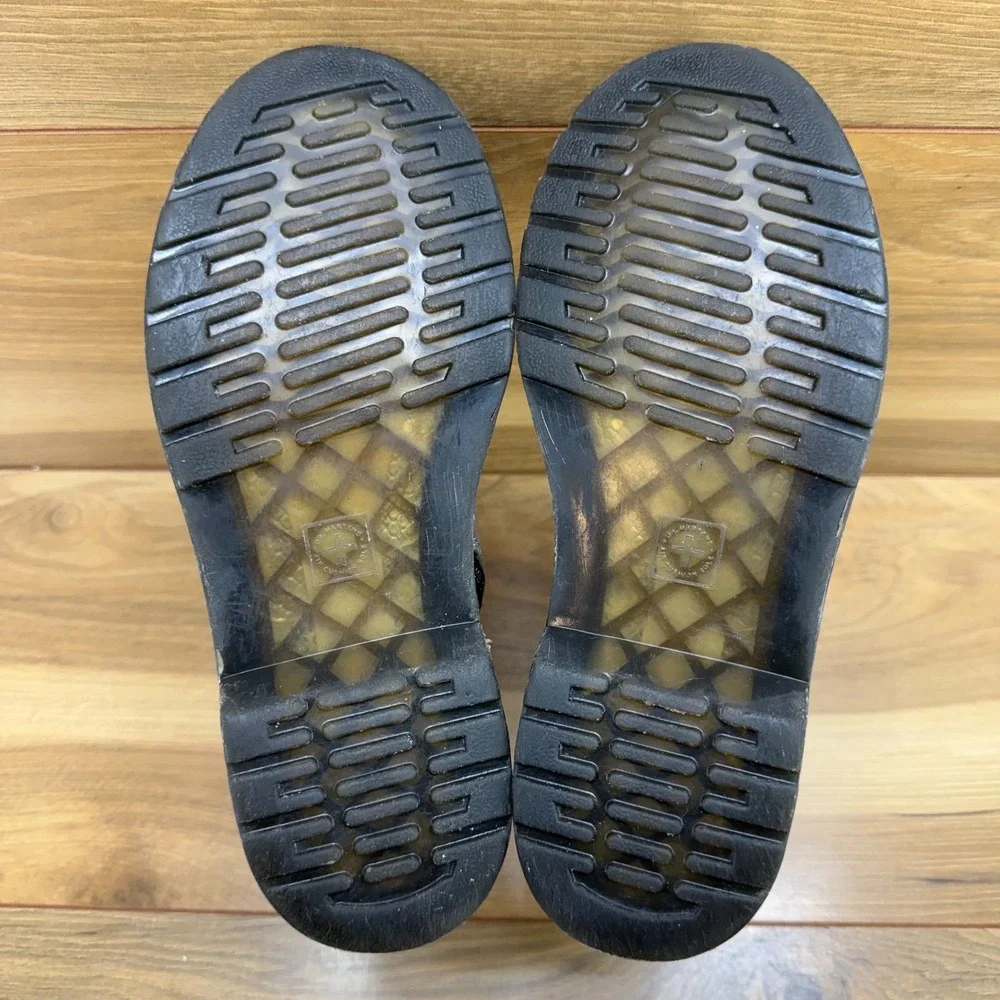 Dr Martens Combat Boots‎ Girls Youth Size 4 Metallic Silver Snake Print Punk